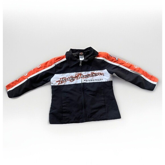 Harley Davidson HD Zip Jacket Embroidered Youth Kids Size 3T Motorcycle Stripe - Picture 1 of 9